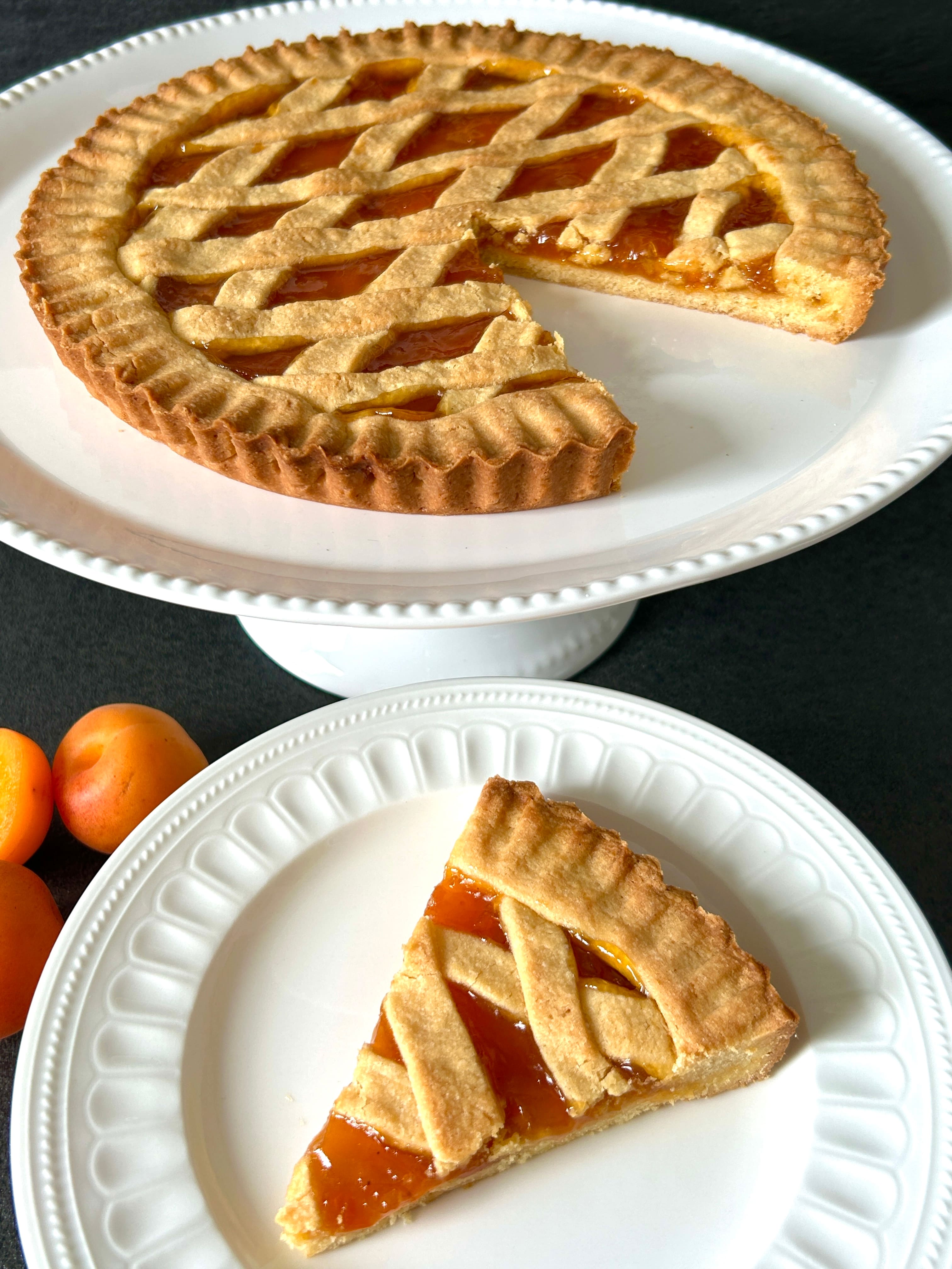 Crostata di Marmellata on a Cake Stand