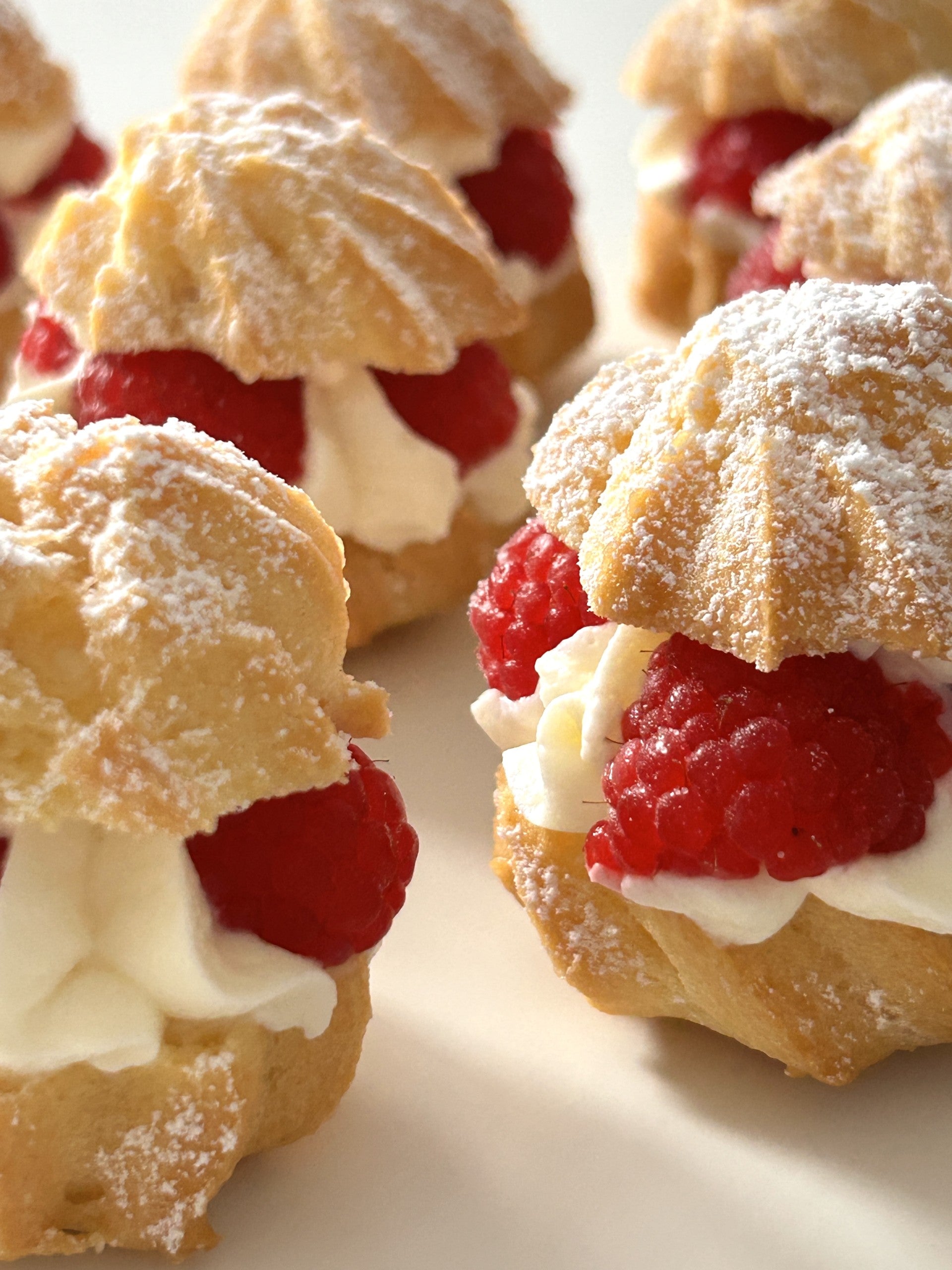 Raspberry Cream Puffs